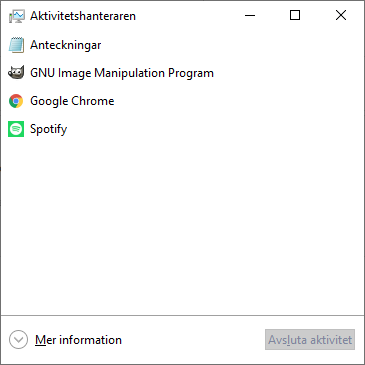 aktivitetshanteraren